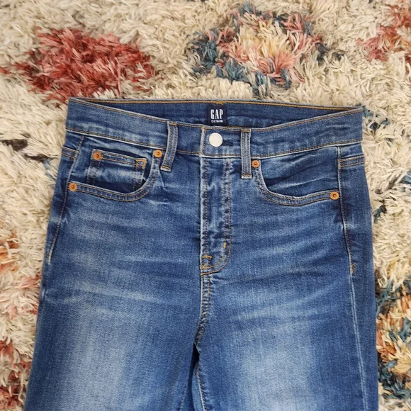 Gap True Skinny High Waisted Rise Jeans Jeggings Casual Basic Denim Cropped - Picture 5 of 11